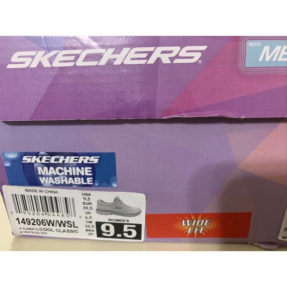 Skechers Women's Gratis-Strolling Sneaker, White/Silver, WIDE FIT, NEW 9.5 - Picture 6 of 6